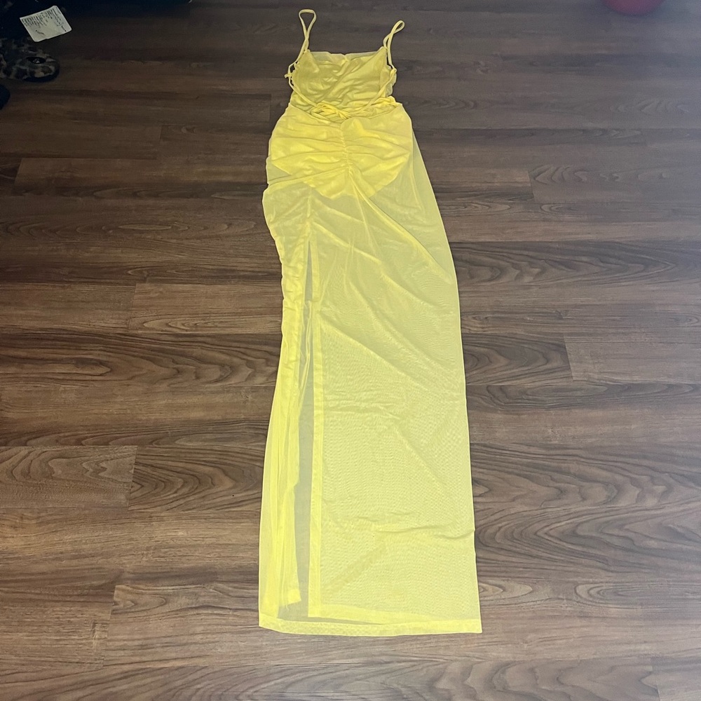 HALFHEART Sheer Yellow Maxi Dress - Picture 2 of 6